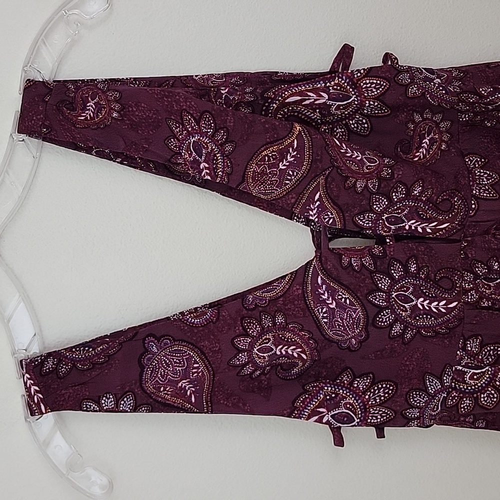 Forever 21 Wine Colored Paisley Print Mini Dress Or Tunic Top Junior S - Picture 2 of 16